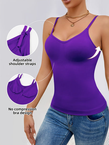 Women's Tummy Control Shapewear Camisole - Adjustable Strap Body Smoothing