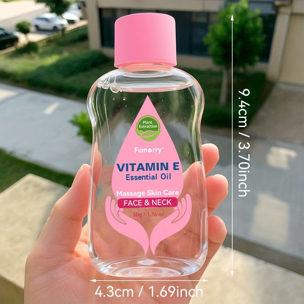 Vitamin E Essential Oil for Face, Neck & Body – Natural Multi-Plant Extract Moisturizing Firming Nourishing Skincare Serum, Hydrating Massage Oil for All Skin Types, Korean Skin Care – 50ml