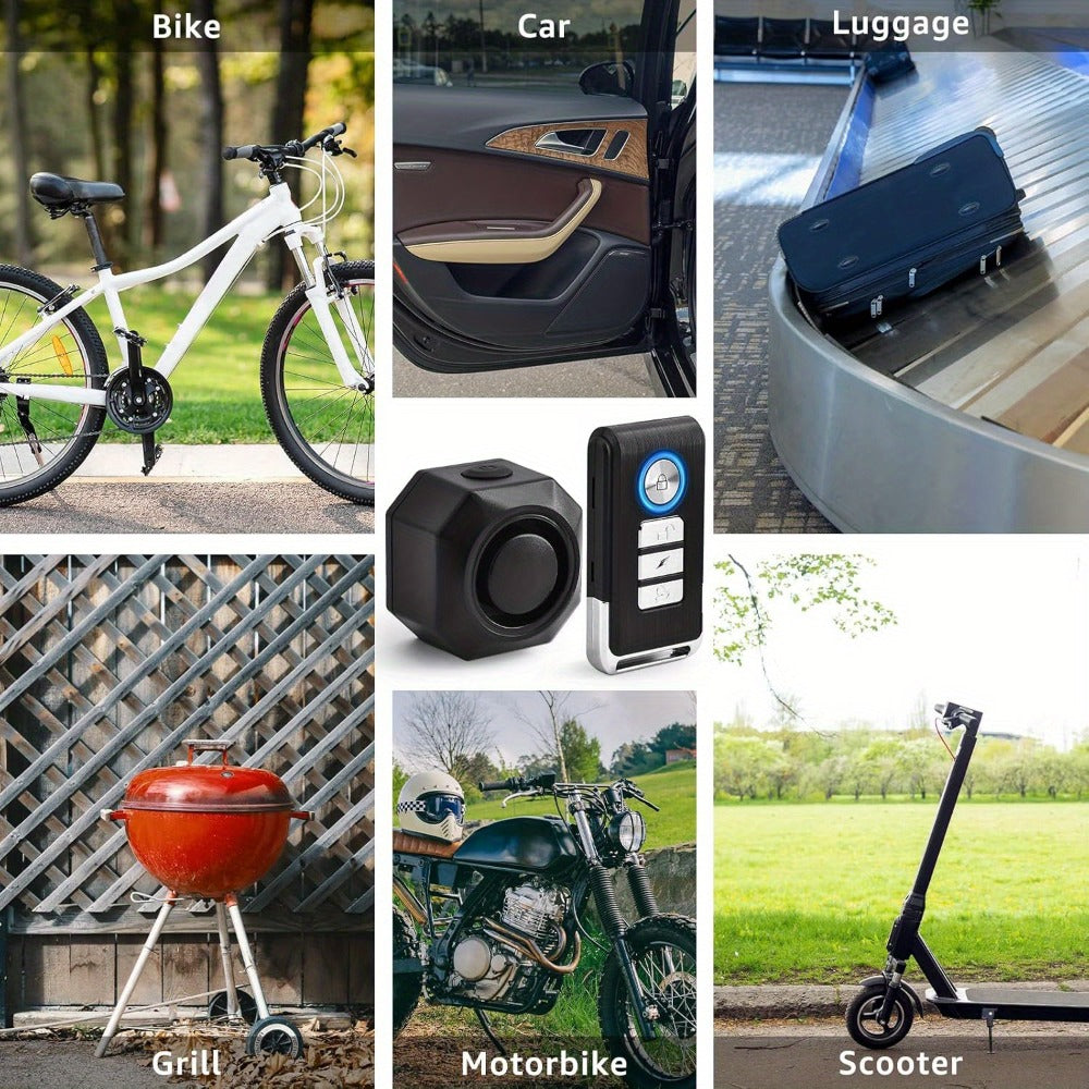 Bike Alarm Anti-Theft 110dB – USB Rechargeable Bicycle Alarm with Wireless Remote, Vibration Motion Sensor & 3 Volume Levels for Bicycle, Motorcycle, Scooter, Trailer & Car Security