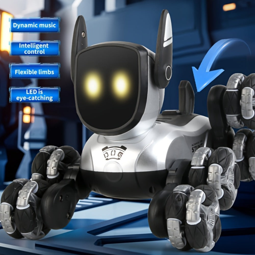 Robot Dog Toy for Kids – RC Smart Interactive Electronic Pet with Remote Control, Music & Action Show, Stunt Moves, Rechargeable STEM Gift for Boys & Girls Ages 3 4 5 6 8, Birthday Christmas Halloween