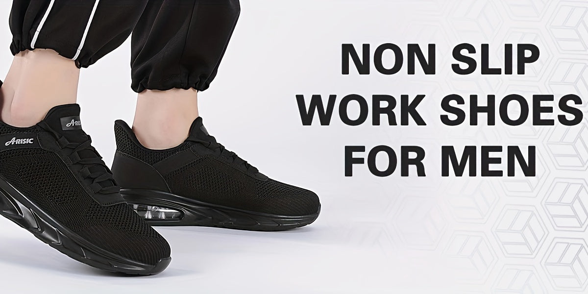 Men's Work & Safety Shoes - Non-Slip Sole & Slip-On Ease