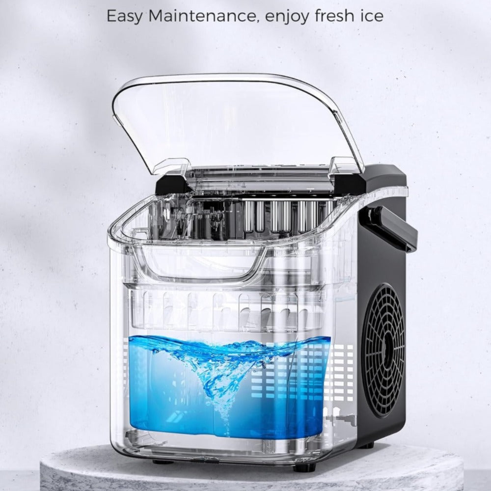 Ice Maker Machine – Nugget Ice & Bullet Ice Countertop, 26-35 Lbs Daily, One-Button Operation, Self-Cleaning, Portable Ice Maker with Ice Scoop for Home, Kitchen & Office