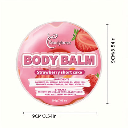 Body Butter Cream 200g Shea Butter Vitamin C Glycerin — Deep Moisturizing Body Glaze for Dry Skin Long-Lasting Hydration Hypoallergenic, 6 Fruity Scents Strawberry Peach Watermelon Blueberry Avocado