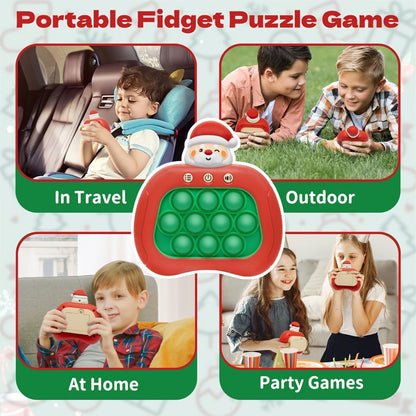 Santa Claus Pop Up Brain Game Toy for Kids – Interactive Click Music Memory Training Toy to Boost Focus Logic Animal Shaped Christmas Gift for Boys Girls