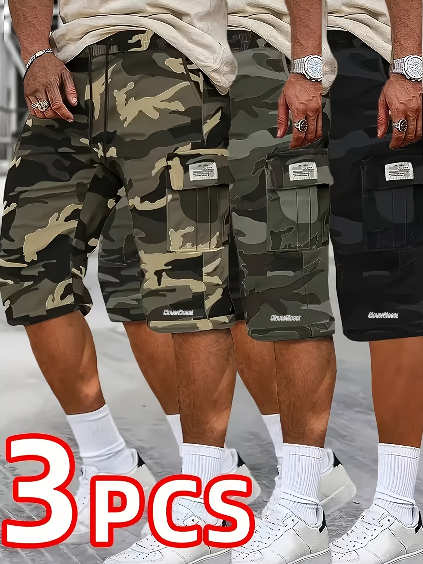 Unisex Cargo Shorts - Printed 3
