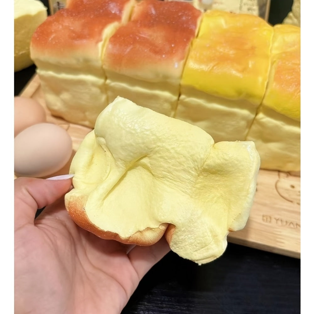 Squishy Bread and Butter Squeeze Toy Set 2pcs – Slow Rising Custard Bread Squishies with Creamy Scent, Non-Toxic Stress Relief Desk Toy & Cute Anxiety Fidget Toy for Kids and Adults