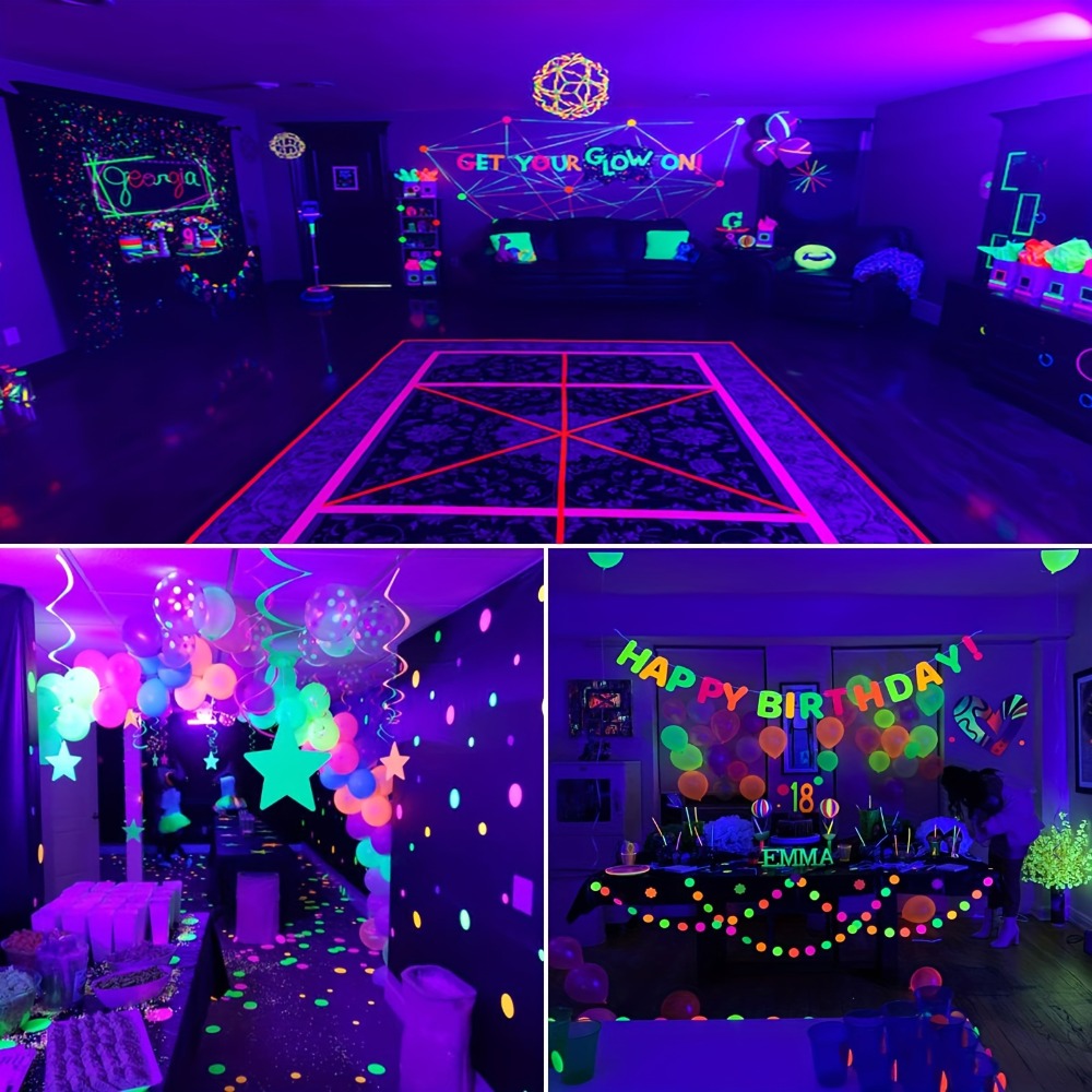 Black Light Bulbs 6 Pack A19 E26 LED UV Bulbs 9W 60W Equivalent 390-400nm UVA Glow in the Dark for Party Neon Poster Body Art Halloween Indoor Use 120V Shatterproof