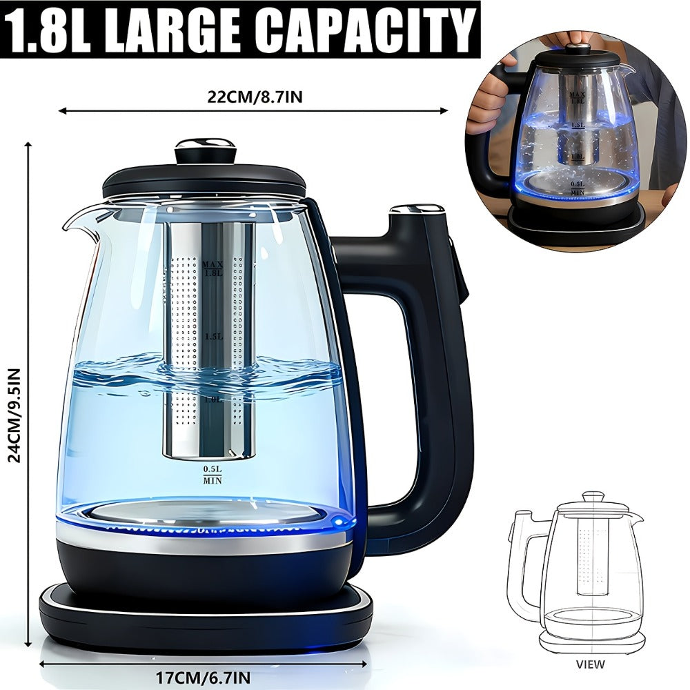 Electric Kettle 1150W Fast Heating – Removable Stainless Steel Filter, Overheat Protection & Easy to Clean, Versatile Hot Water Kettle for Coffee, Tea & Drinking Water, Ideal Kitchen Gift