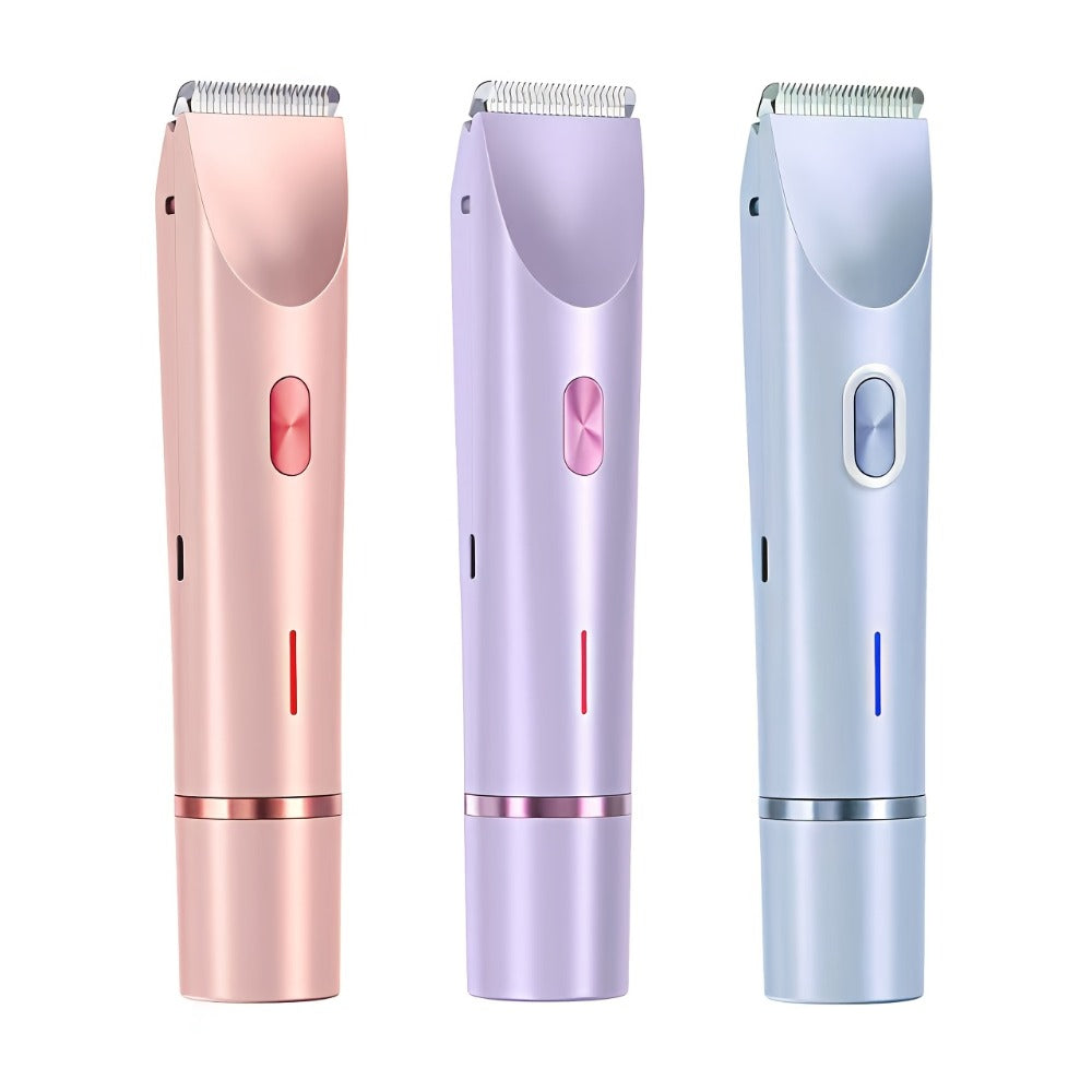 Women's Electric Body Shaver Painless Hair Removal — 2-in-1 Lady Razor for Face Nose Bikini Legs Underarms, Wet Dry Use, IPX6 Waterproof, USB Rechargeable, Portable Travel Shaver