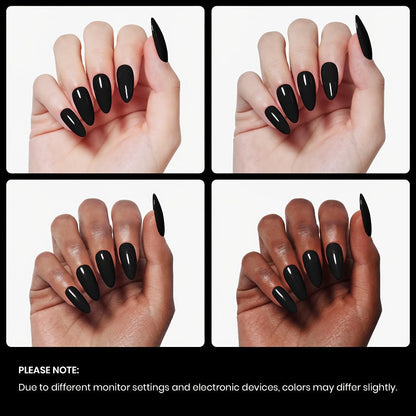 Deep Black Gel Nail Polish 16ml Soak Off LED UV - Semi-Permanent High-Shine Long Lasting Gel Enamel for Nail Art Stamping French Tips Chrome Base - Bold Solid Black Manicure for Women Salon Home