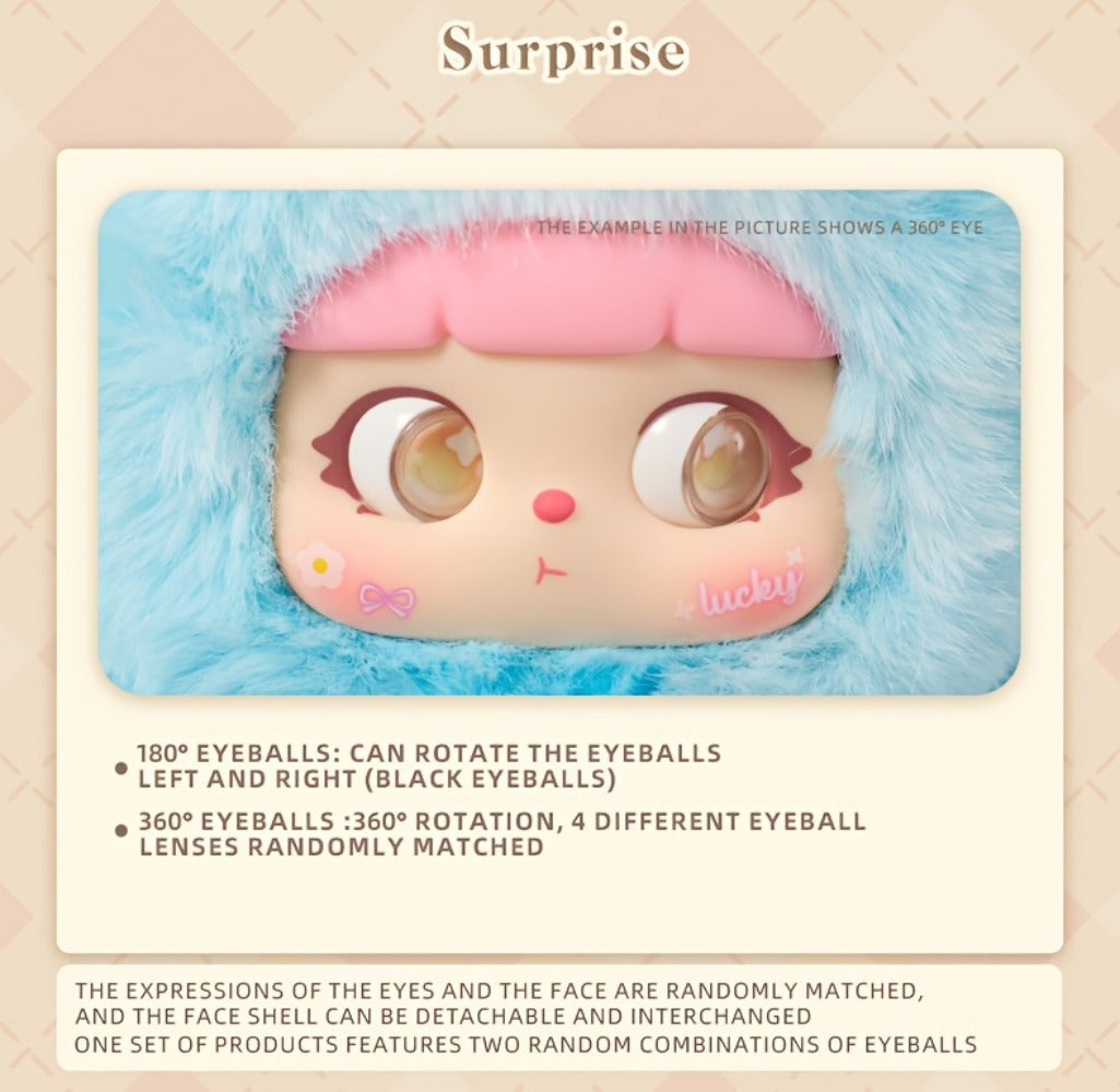 Kawaii Rabbit Plush Toy with Detachable Face — Soft Bunny Stuffed Animal Collectible for Girls Teens Adults | Unique Birthday Valentine's Day Christmas Holiday Gift | Room Decor Shelf Display