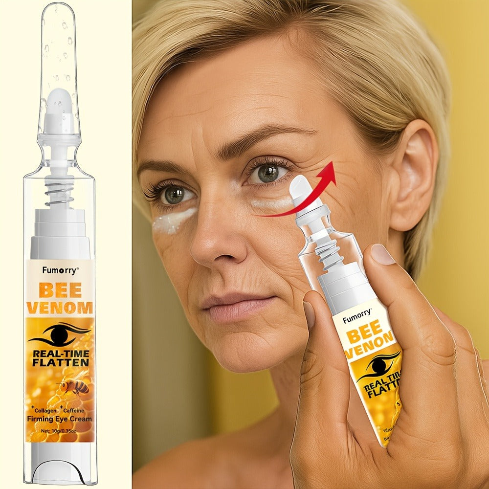 Eye Cream with Bee Venom Caffeine Collagen Firming Anti-Aging — Under-Eye Bags Dark Circles Puffiness Fine Lines Wrinkles Tightening Lifting Eye Gel Hypoallergenic All Skin Types Women Men
