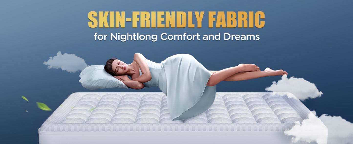 8-21 Inch Mattress Pad with Washable Cover for Bedroom Comfort and Support detail image - detail view 12
