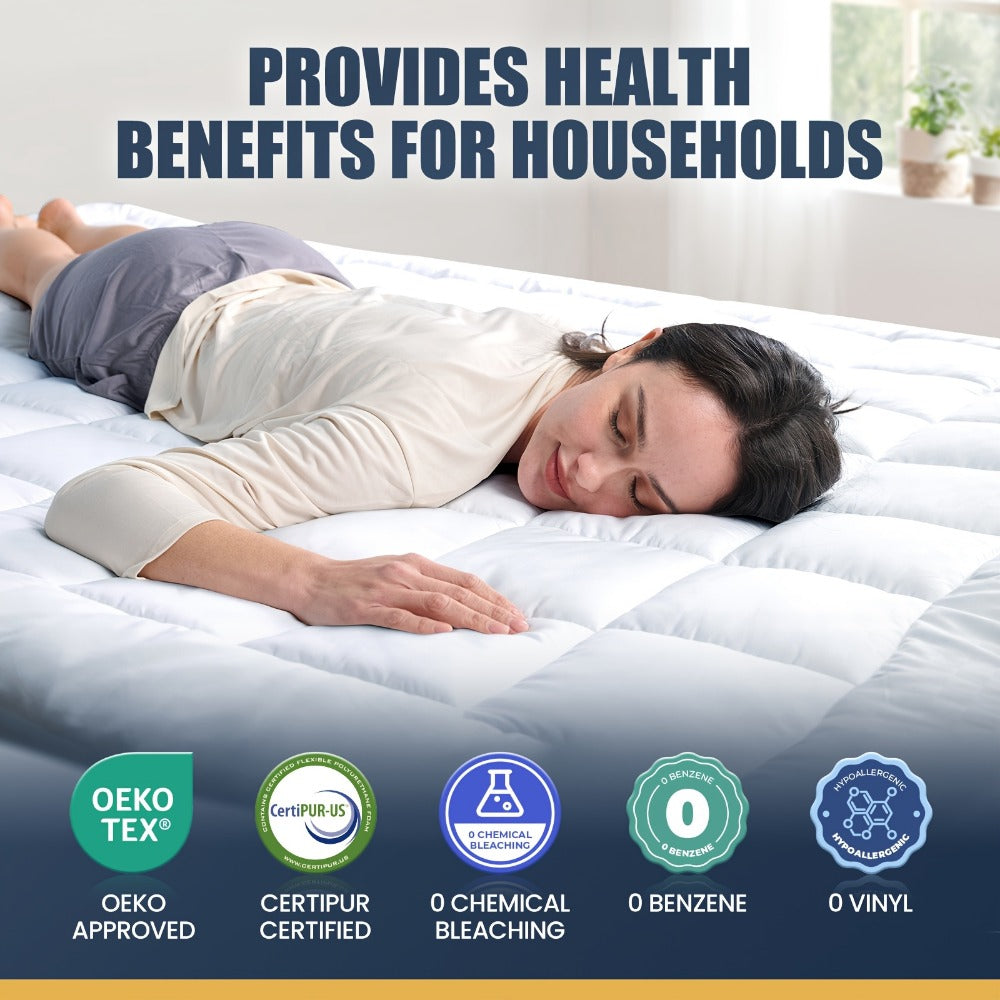 8-21 Inch Mattress Pad with Washable Cover for Bedroom Comfort and Support detail image - detail view 4