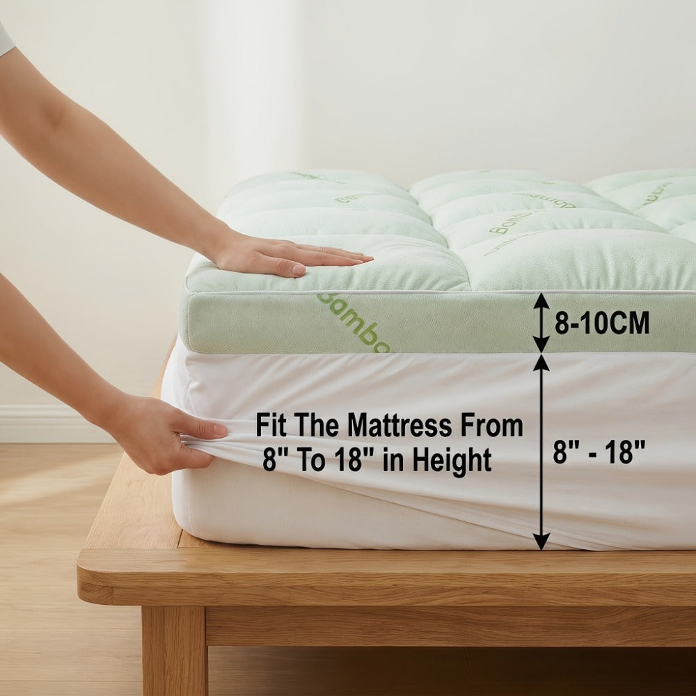 8-21 Inch Twin Mattress Cover with Memory Foam and Multiple Color Options for Bedroom detail image - detail view 9
