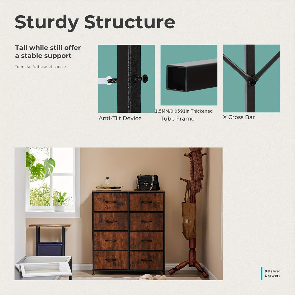 8-Drawer Fabric Dresser, Clothing Storage Organizer for Bedroom detail image - detail view 11