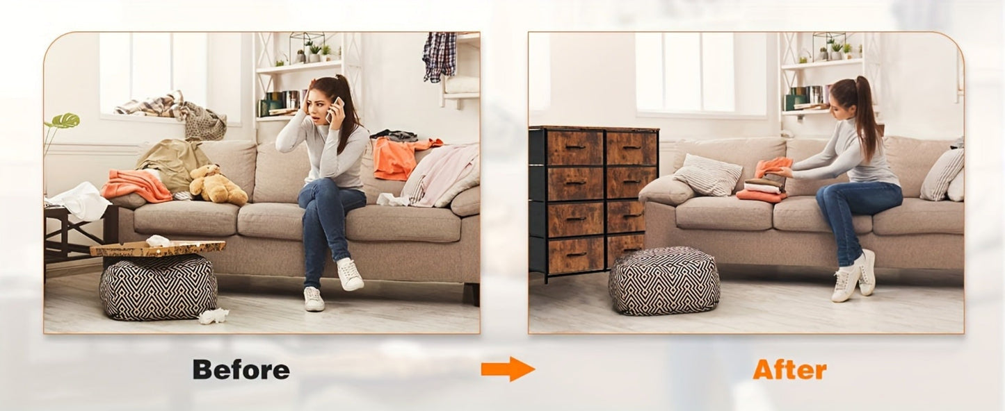 8-Drawer Fabric Dresser, Clothing Storage Organizer for Bedroom detail image - detail view 16