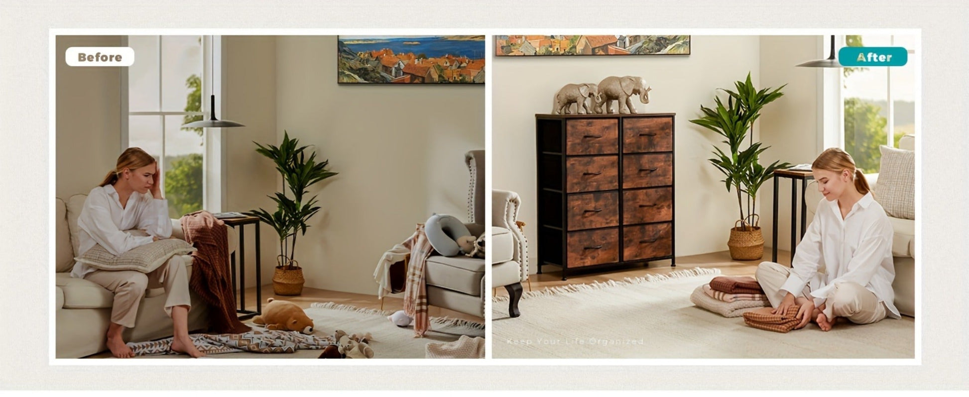 8-Drawer Metal Dresser, Clothing Storage Organizer for Organized Everyday Storage detail image - detail view 10