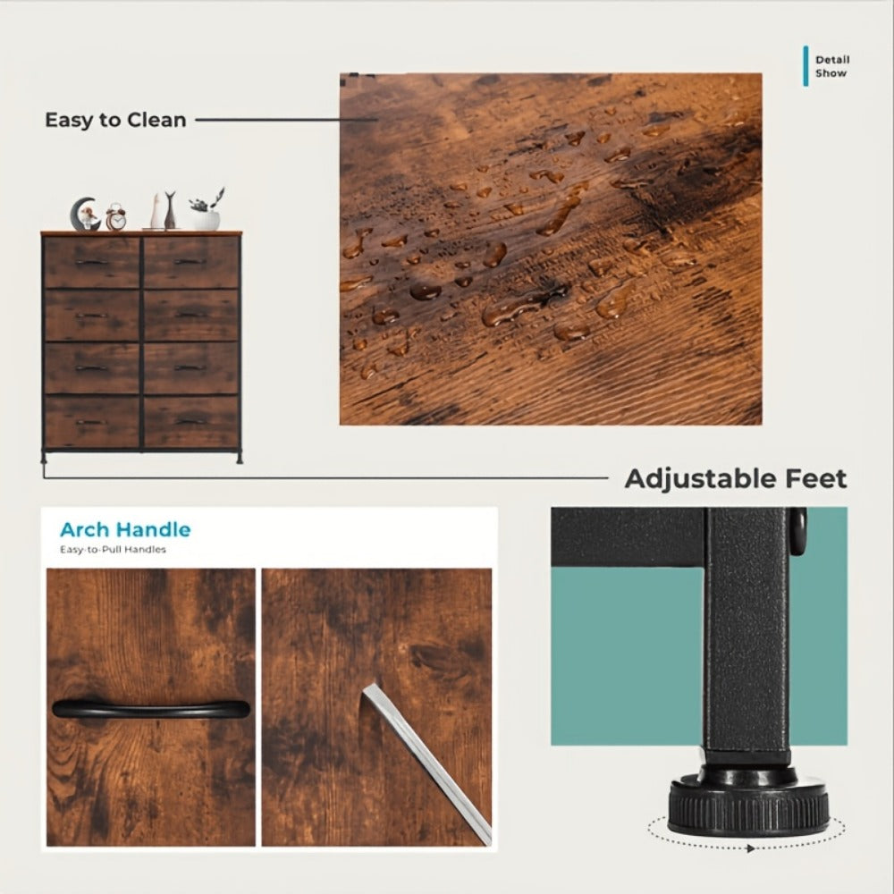 8-Drawer Metal Dresser, Clothing Storage Organizer for Organized Everyday Storage detail image - detail view 7