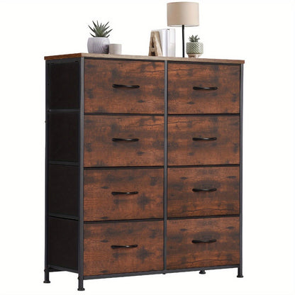 Dresser, 8 Drawer with Metal Frame Wood Tabletop Fabric Closet Organizer Chest Storage shown in the main product view