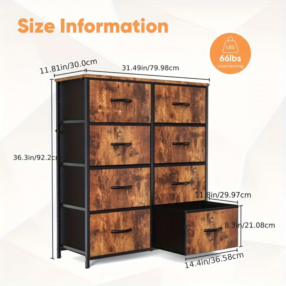 8-Drawer Wall-Mounted Dresser with Multiple Color Options for Organized Everyday Storage detail image - detail view 4