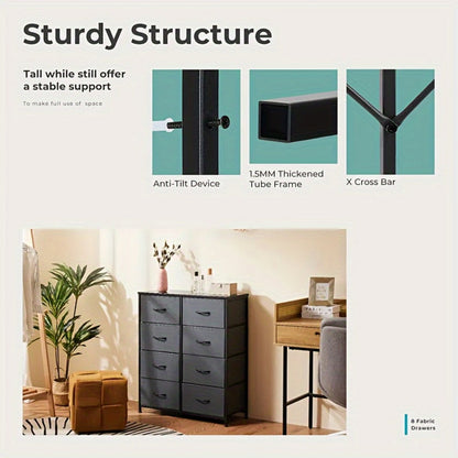 8-Drawer Wall-Mounted Dresser with Multiple Color Options for Organized Everyday Storage detail image - detail view 8
