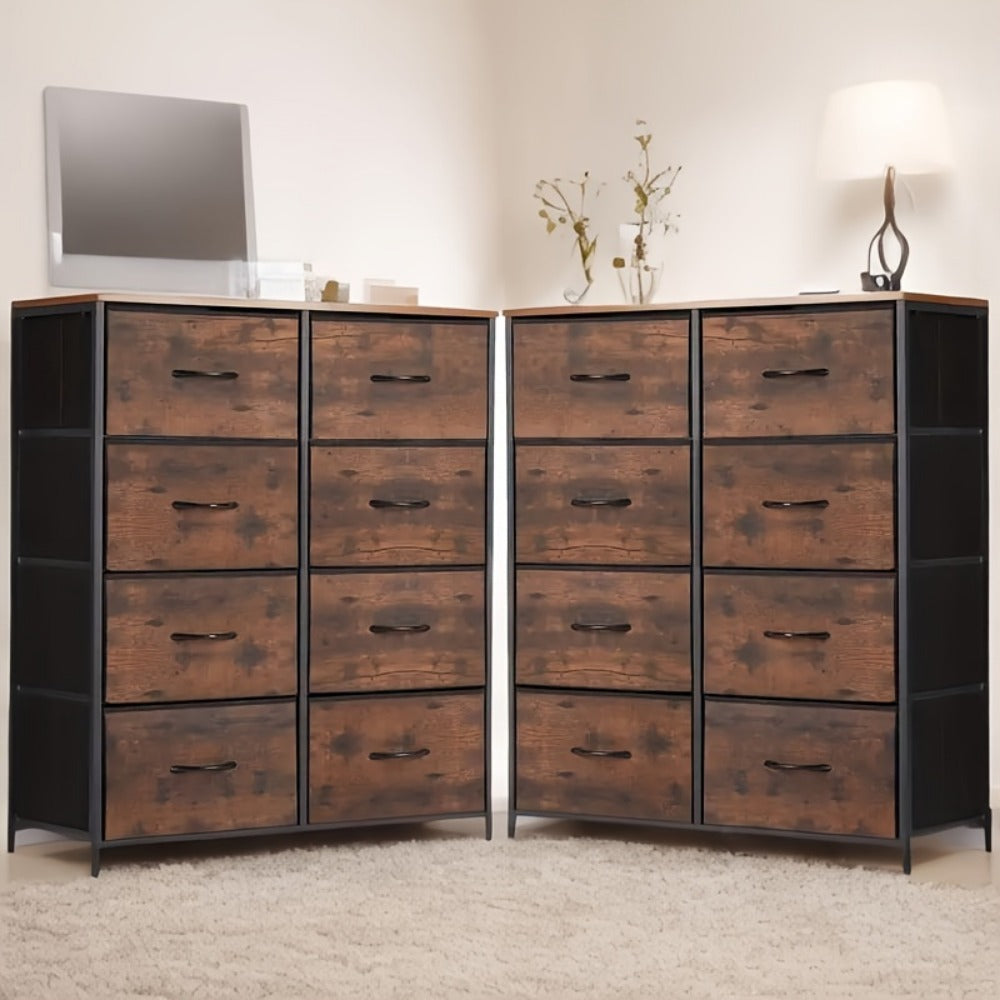Dresser, 8 Drawer with Metal Frame High Feet Floor or Wall Mounted Space Saving Bedroom shown in the main product view