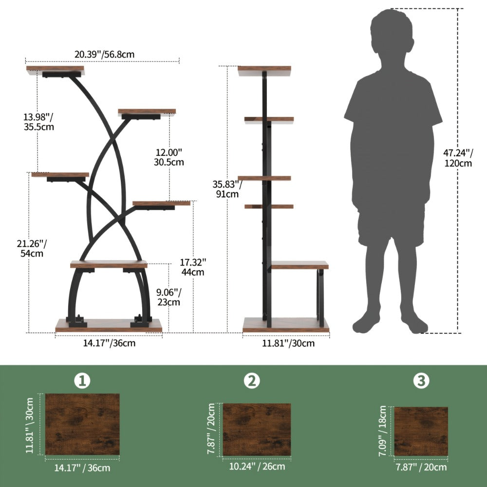8-Tier Metal Display Shelf with LED Lighting for Living Room detail image - detail view 11