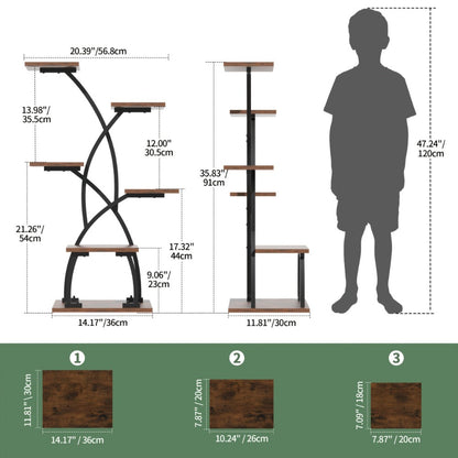 8-Tier Metal Display Shelf with LED Lighting for Living Room detail image - detail view 11