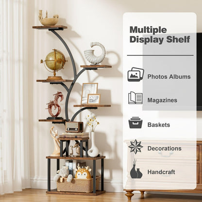 8-Tier Metal Display Shelf with LED Lighting for Living Room detail image - detail view 8