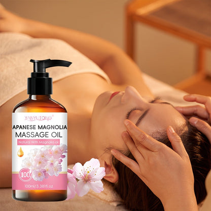 Cherry Blossom Couples Massage Oil with Glycerin 100ml - Nourishing Hydrating Aromatherapy Body Oil Natural Relaxing Floral Scent All Skin Types