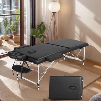 Portable Massage Table Foldable Aluminum Spa Bed – 3-Fold Adjustable Height 24" Wide Padded Treatment Bed for Esthetician, Lash Tech, Tattoo Artist, Waxing & Mobile Beauty Salon