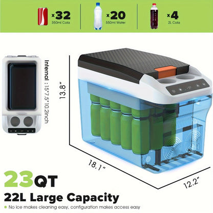 Portable Car Refrigerator Cooler & Warmer, 12V/24V DC & 120V AC Thermoelectric Fridge with Dual-Core Cooling – 23 or 31 Quart Electric Cooler for Camping, RV, Road Trip and Fishing