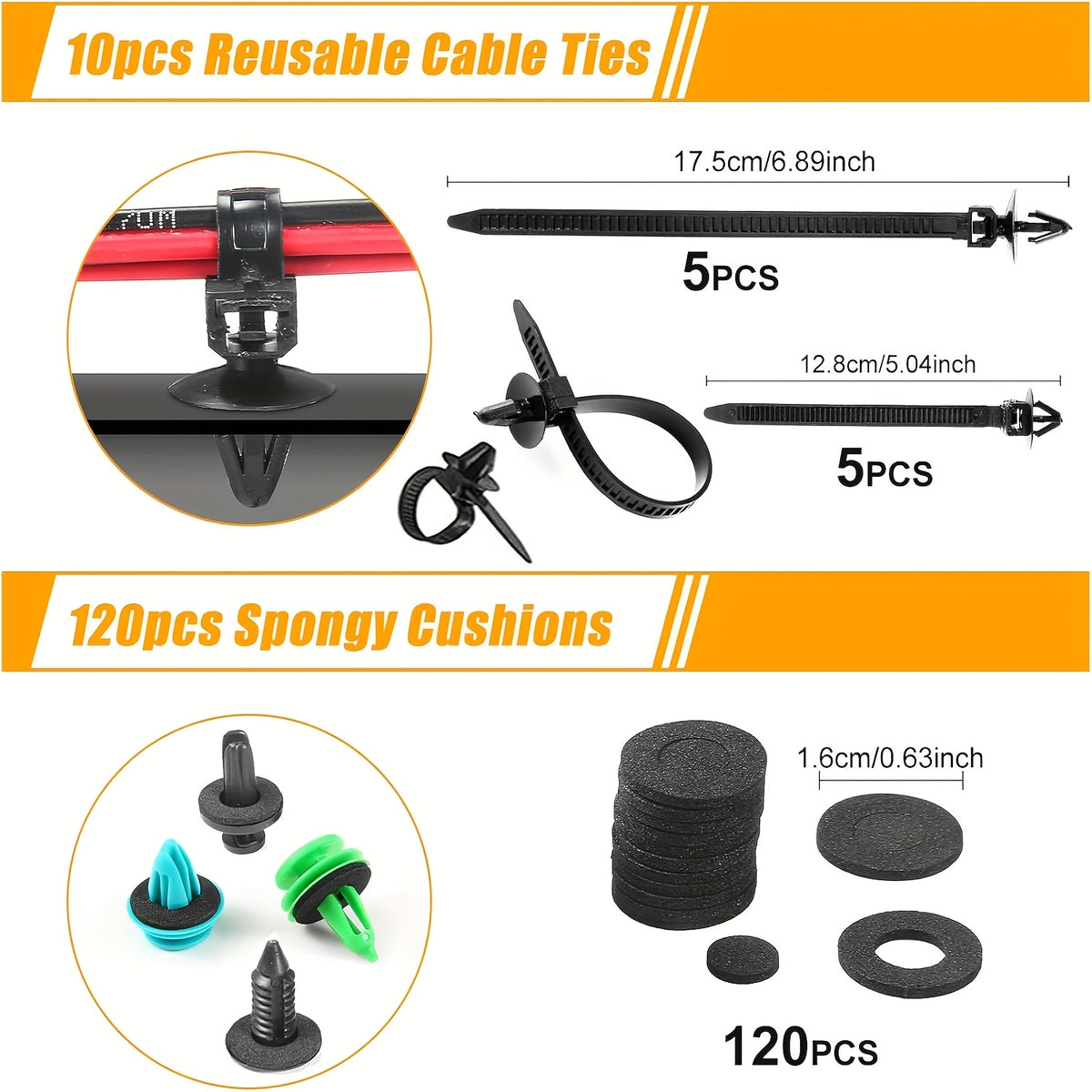 55pcs, 113pcs, 250pcs, 925pcs, 635pcs, 640pcs, 928pcs Bumper Retainer Clips, Car Plastic Rivets Fasteners Remover Push Retainer Kit