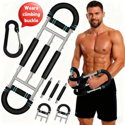 Arm Strength Trainer Three-Bar Chest Expander, Adjustable Multi-Level Resistance, Portable Detachable Forearm & Chest Workout Device for Home Gym, Strength Training & Muscle Building