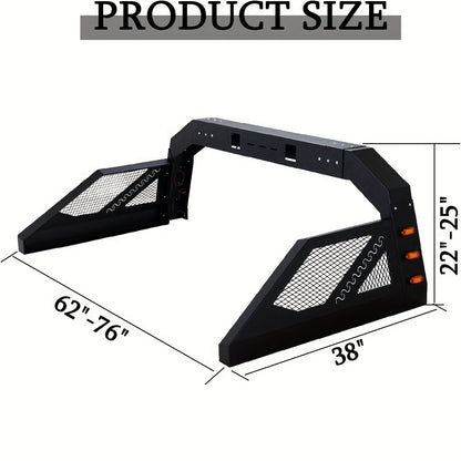 Truck Roll Bar Chase Rack Adjustable, Universal Fit for Pickup Trucks Extendable Chase Rack Sports Bar