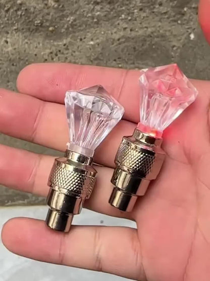 LED Breathing Light Tire Valve Caps – Running Horse & Wind Fire Wheel Light Effect for Car & Motorcycle Wheels