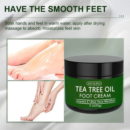 Tea Tree Oil & Coconut Oil Foot & Hand Cream 2-Pack – Deep Moisturizing for Dry Cracked Heels, Rough Hands & Calluses | Vitamin-Enriched Soothing Skin Care Formula for Women & Men