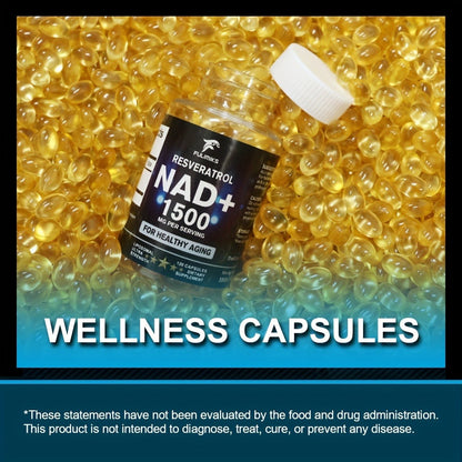 NAD+ Supplement with Nicotinamide Riboside & Resveratrol — Cellular Energy, Healthy Aging, Brain Health & DNA Repair Support, 120 Capsules for Women & Men