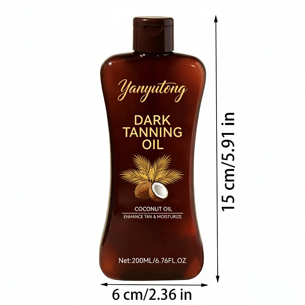 Sun Tanning Oil 200ml - Deep Golden Tan Accelerator Body Oil for Beach & Outdoor, Moisturizing & Nourishing Summer Skin Care for All Skin Types, Men & Women