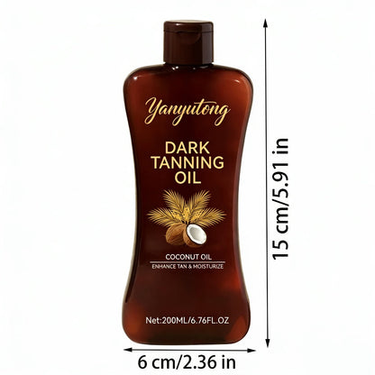 Sun Tanning Oil 200ml - Deep Golden Tan Accelerator Body Oil for Beach & Outdoor, Moisturizing & Nourishing Summer Skin Care for All Skin Types, Men & Women