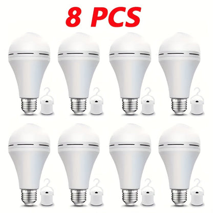 Emergency Light Bulb for Power Outages 2000mAh Rechargeable LED 6000K with Backup Battery – Auto-On Failure Detection, Hangable Emergency Lighting for Home Camping Power Failure, 4 8 12 Pack