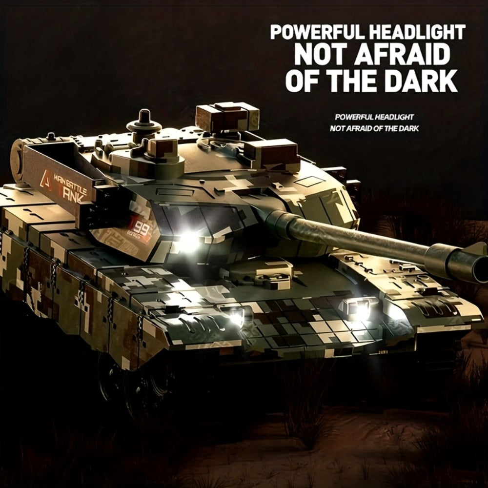 RC Armored Tank 1:16 Scale All-Terrain Tracked Off-Road – Remote Control Military Tank Collectible Display Model for Boys Kids & Collectors, Best Birthday Christmas New Year Gift Ages 6+