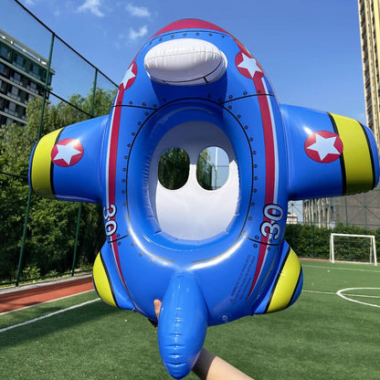 Airplane Inflatable Pool Float for Kids – Novelty Plane Swim Ring Floatie Tube for Swimming Pool, Lake, Beach & Summer Pool Party, Fun Aviation Design Water Toy, 1 Pack