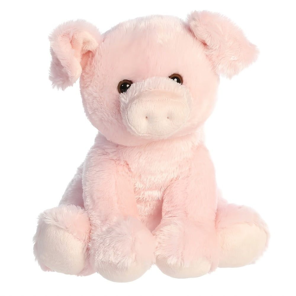 Pink Pig Plush Toy Stuffed Animal with Big Eyes – Soft Cute Doll for Baby, Toddler & Kids, Couch Throw Pillow, Birthday Gift for Girls & Nursery Decor
