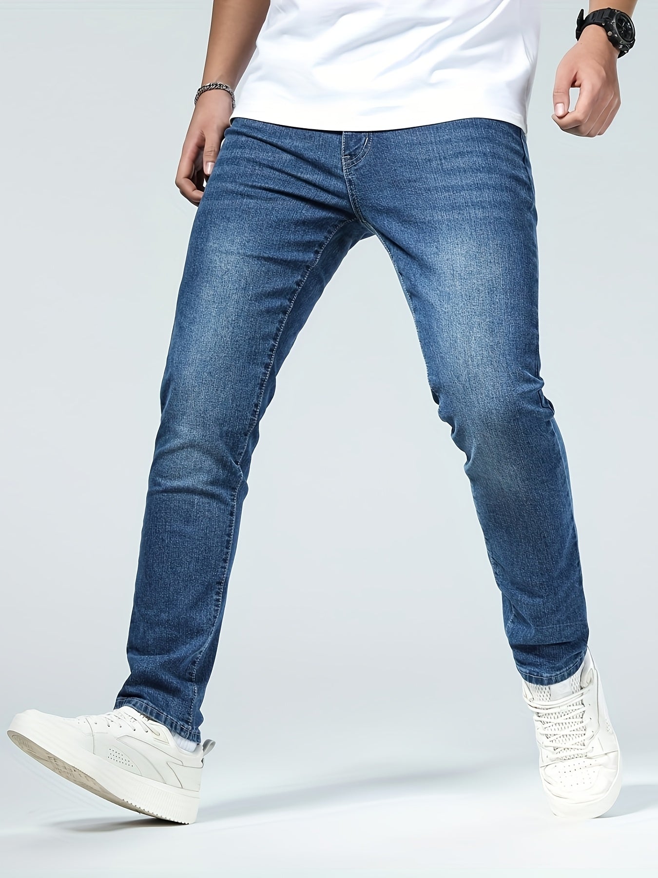 Men's Slim Fit Jeans - Classic Wash Clean Finish Streetwear 181029