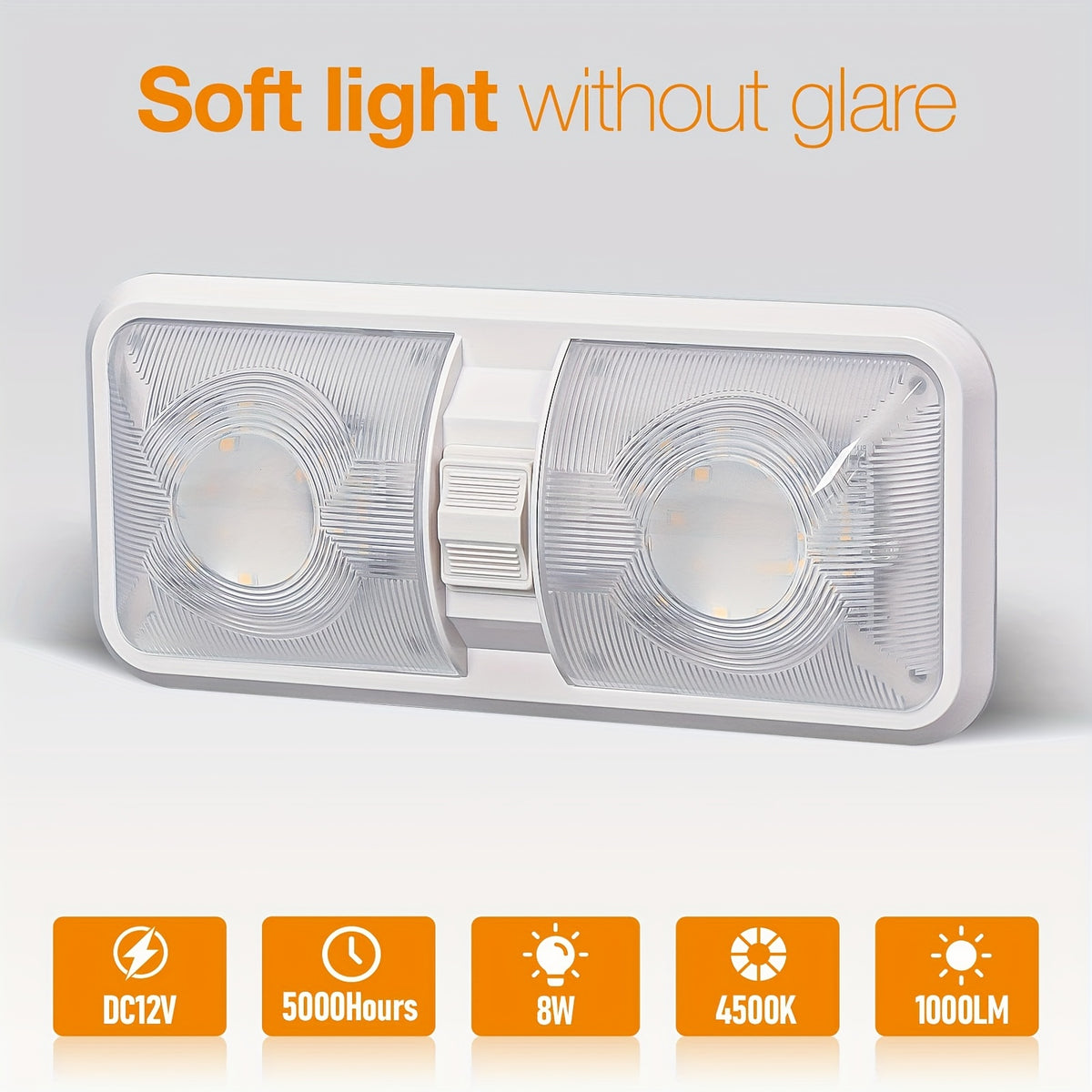 RV Lights Interior, 12 Volt LED Lights 1000LM, Camper Lights 8W, RV LED Lights Interior Fixtures 12V, RV Ceiling Dome Light with Switch for RV/Camper/Trailer/Boat/Car (Natural White, 4Pack).