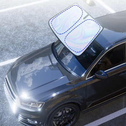 Laser Insulation Windshield Sunshade 5-Layer Thickened Front Window Heat Blocker Diamond Pattern Gold Black Fits All Vehicles Ford F150 Toyota Tundra Sienna UV Sun Protection Car Heat Shield