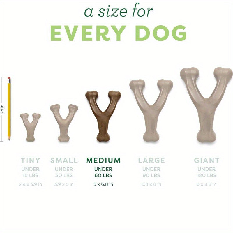 Dog Chew Toy Bacon Flavor Teeth Cleaning Bone - Durable Interactive Chew Stick for Aggressive Chewers, Dental Cleaning Toy for Dogs & Cats, Long-Lasting Flavored Pet Chew Bone