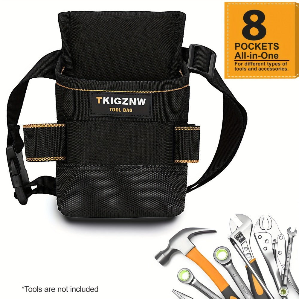 Tool Belt Pouch Heavy Duty Electrician | Adjustable Strap Multi-Compartment Organizer with Zipper | Professional Tool Bag for Plumbers Mechanics Electricians Equipment Storage